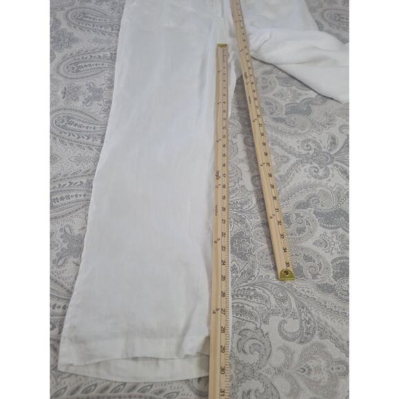 Charter Club Pants shop women's linen pants White Size XL resort wear Vacation - Picture 8 of 8
